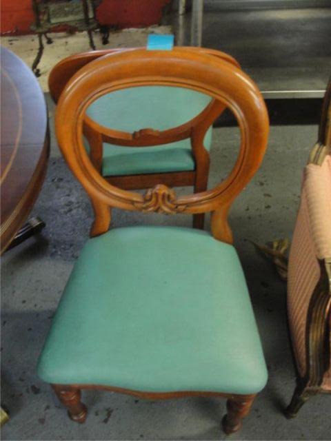 4 Victorian Balloon Back Chairs. From