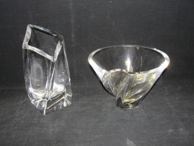 2 Signed Art Glass Midcentury Vases