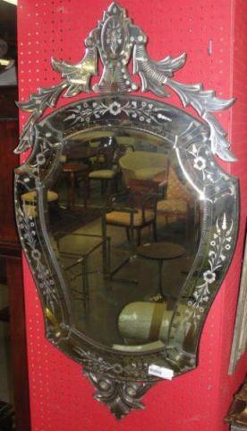 Vintage Venetian Mirror with Beveled bb5cf