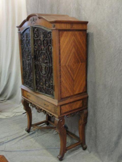 Satinwood and Carved China Cabinet  bb5db