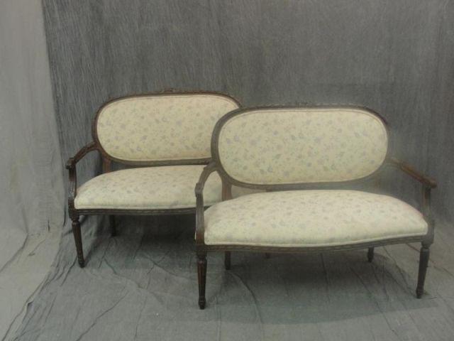 Pair of Louis XVI Style Loveseats  bb5f7