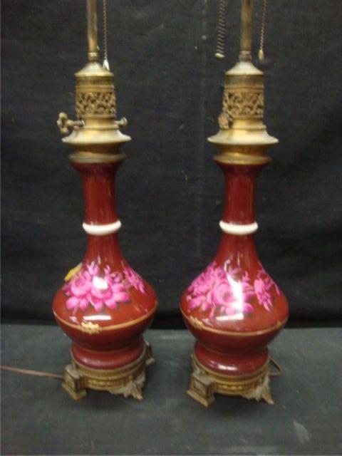 Pair of Victorian Porcelain & Gilt