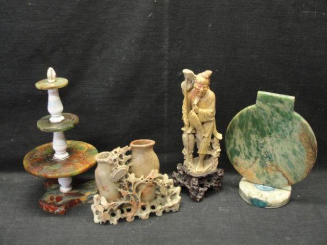 4 Asian Pieces 2 Soapstone 2 bb62e