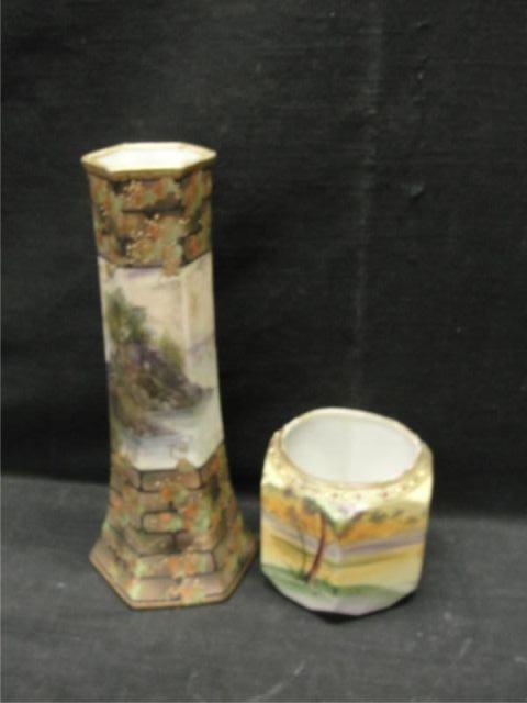 2 Pieces of Nippon. Large vase