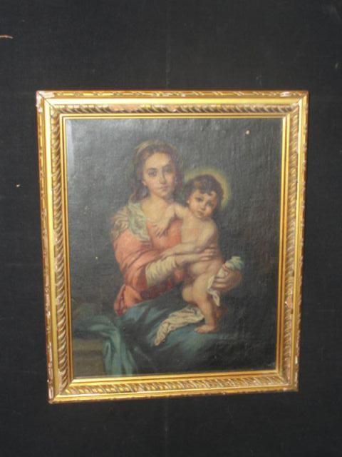 Old Master Oil on Canvas of Mother bb559