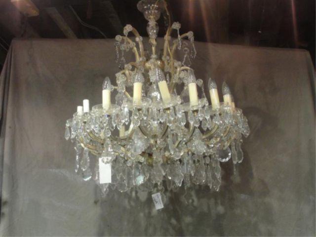 Large Multi Arm Crystal Chandelier.