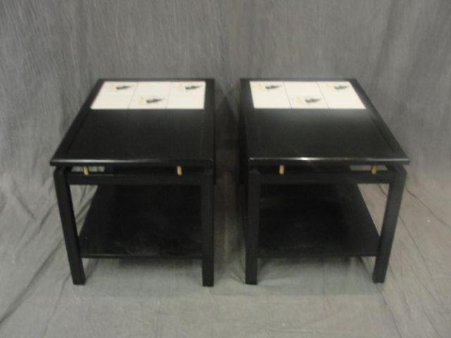 Pair of Midcentury Black Lacquer bb572