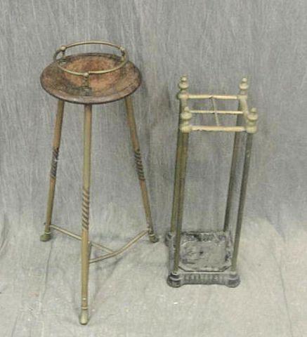 2 Victorian Items. A pedestal and