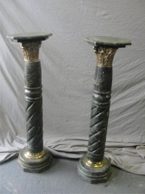 Pair of Green Marble and Gilt Decorated bb57e