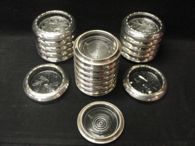 Lot of Silver & Crystal Coasters.