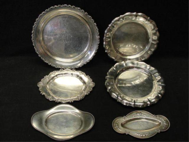 4 Sterling Trays & 6 800 Silver Plates.