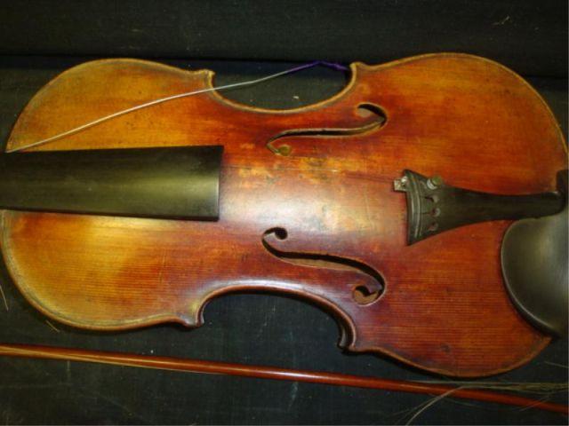 Early 19th C.? Antique Violin and Bow.