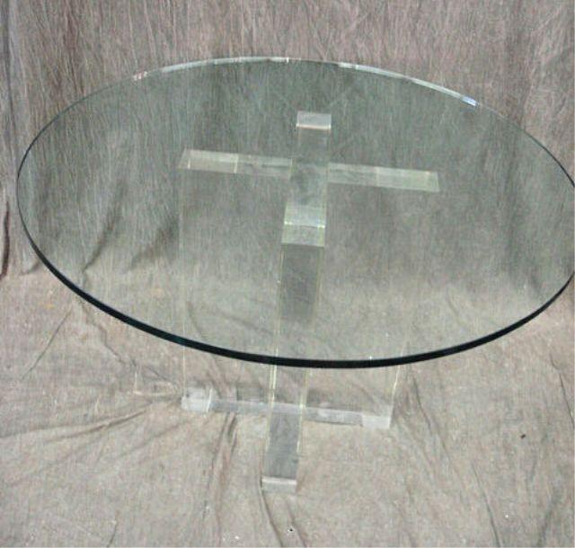 Lucite and Glass Top Dining Table  bb9a8