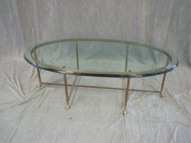 Brass, Steel and Glass Coffee Table.