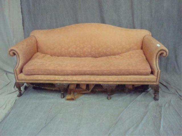 Camelback Sofa. Nice quality carving.