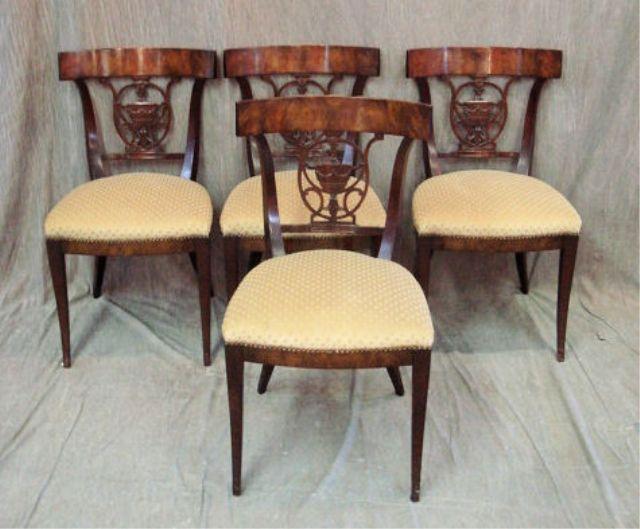 4 Neoclassical Style Chairs. Crotch