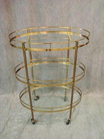 Midcentury Brass and Glass 3 Tier bb9f5