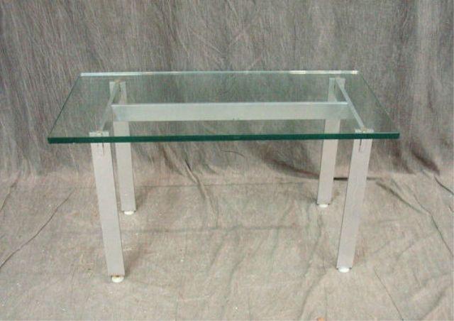 Midcentury Aluminum Glass Top bb9ff