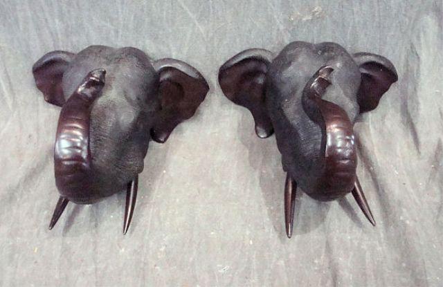 Pair of Hollow Bronze Elephant