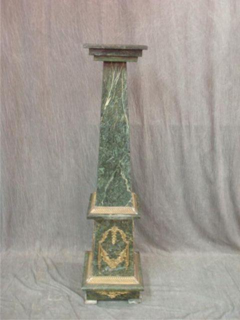 Green Marble Gilt Bronze Pedestal  bba18