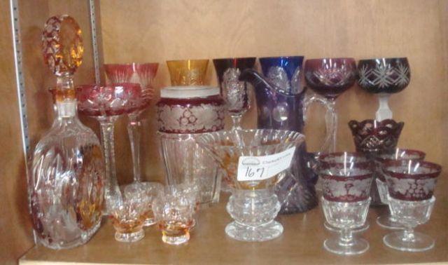 Lot of Assorted Bohemian Glass.