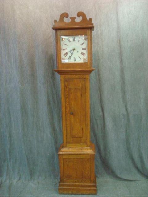 Antique Pine Country Grandfather Clock.