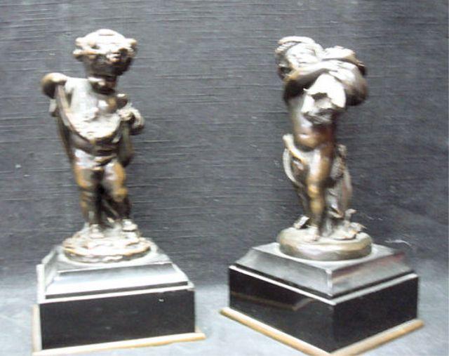 2 Bronze Figures of Boys Nice bba5c