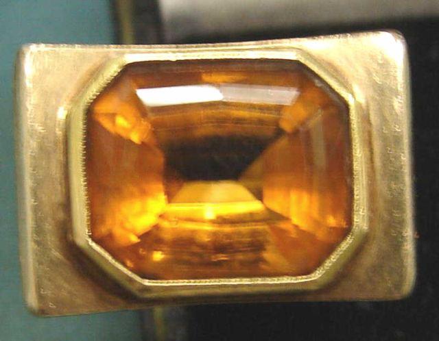 14K Gold and Citrine Ring Natural bba64