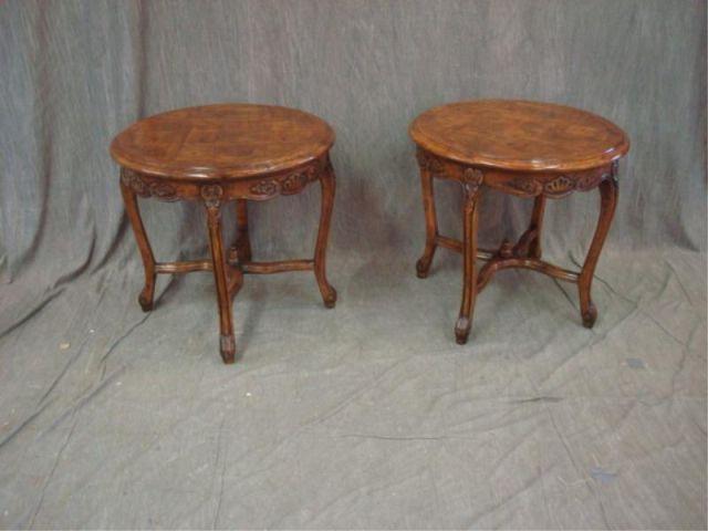 Pair of Provincial Style Parquetry Top