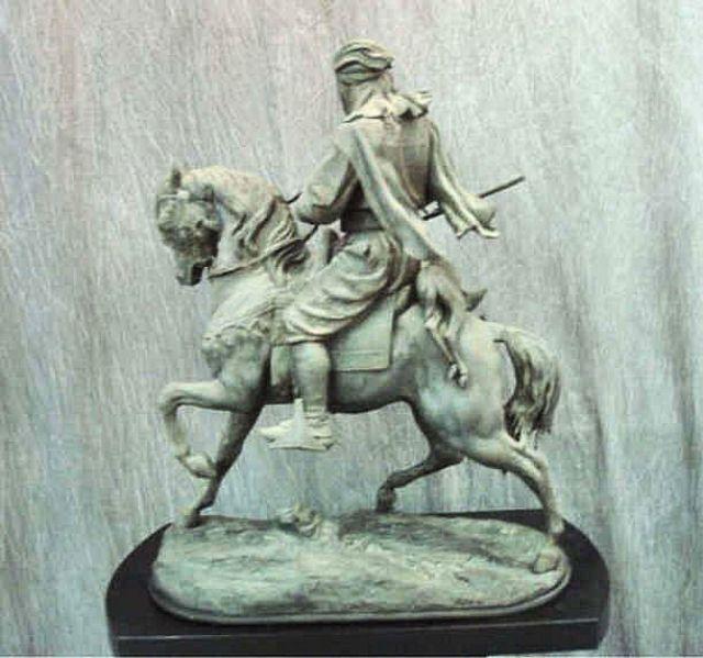 Arab Horseman Sculpture. White