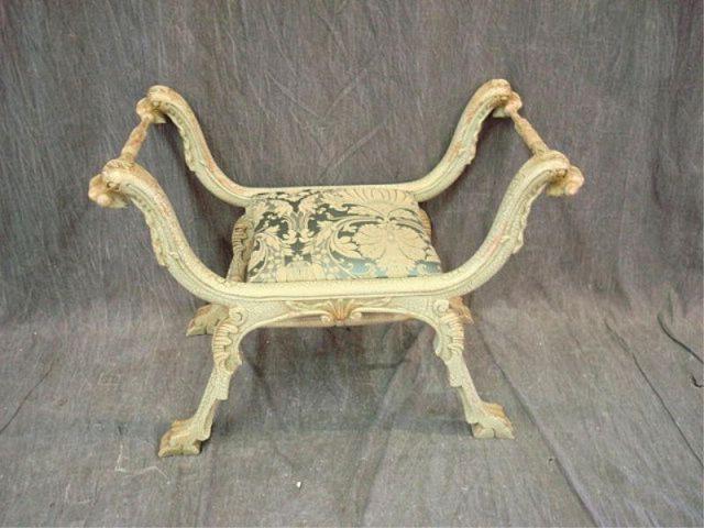 Green Open Arm Carved Bench From bba91