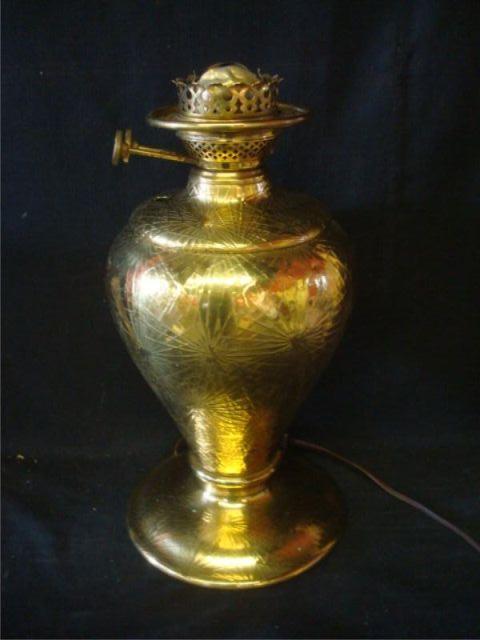 Tiffany Brass Oil Lamp Base. From an