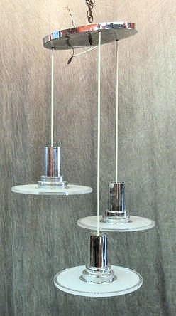 Midcentury Lucite and Chrome Chandelier  bbabb