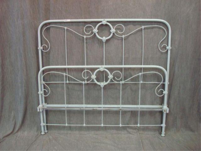 Victorian Queen Size Painted Iron Bed.