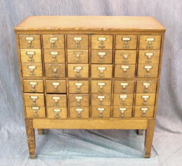 Oak Multi Drawer Filer. With raised