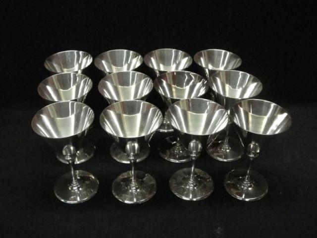 TIFFANY & CO. 12 Sterling Goblets. Approx.