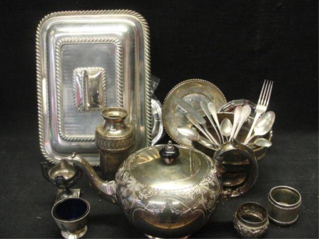 Assorted Silverplate Teapot Flatware  bc749