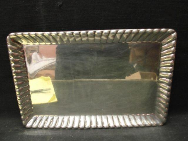 STERLING. Tray with Fluted Edges. Approx.