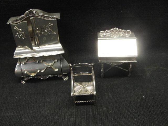 3 Silver Miniatures 2 desks and bc74d