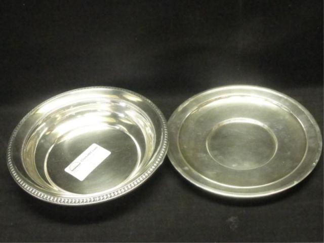 STERLING. 2 Pieces. A bowl and a plate.