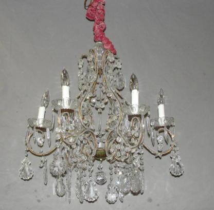 Beaded and Crystal Chandelier.