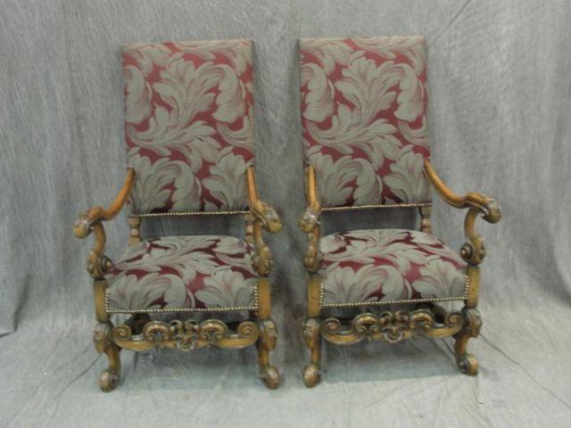 Pair of High Back Spanish Style bc75f