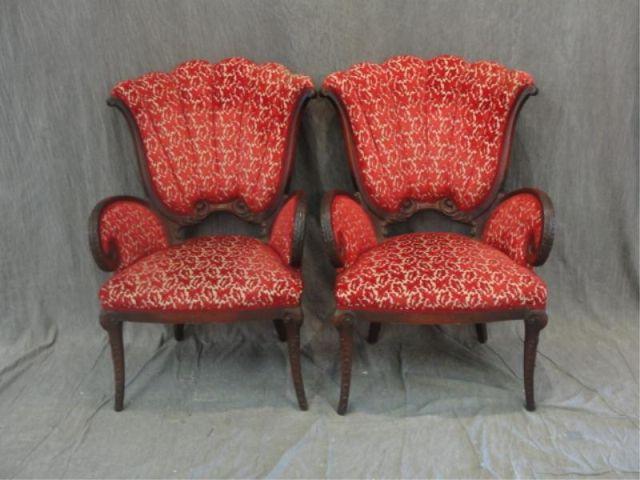 Pair of Neoclassical Style Upholstered bc761
