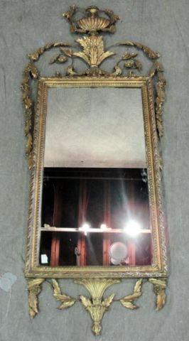 Giltwood Mirror with Urn Crown.