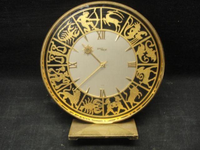 IM HOF Gilt Metal Zodiac Clock  bc77a