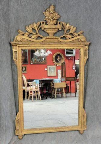 Giltwood Mirror with Urn Form Crown.