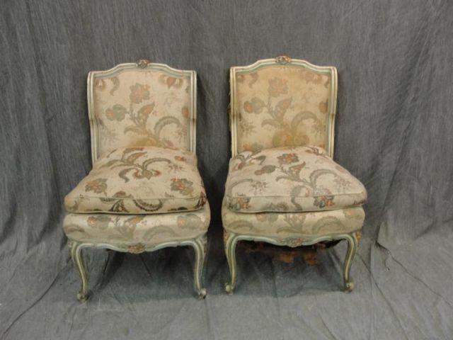 Pair of Louis XV Style Upholstered