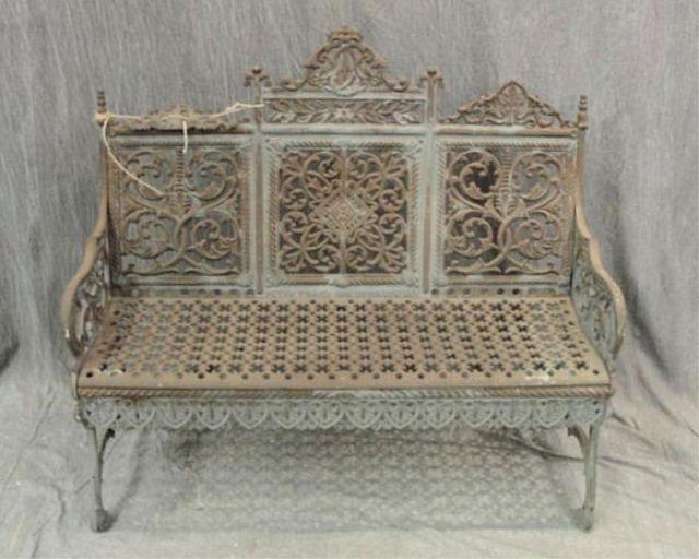 Victorian Iron Bench. Marked on