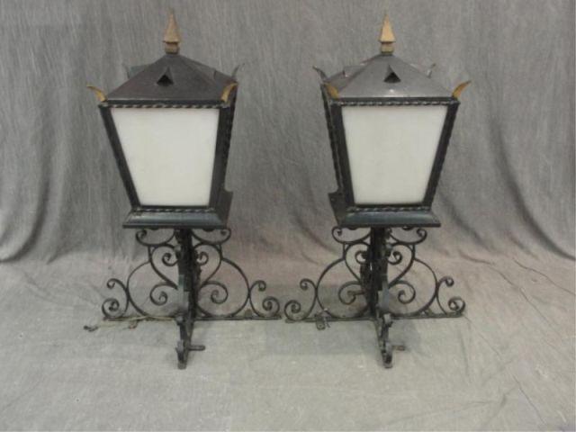 Pair of Metal Lanterns. From a prominent