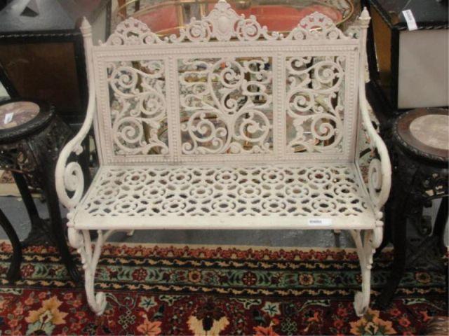Victorian Cast Iron Bench Painted